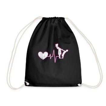 Battement de cœur mère-enfant - Sac de sport léger - noir - Devant