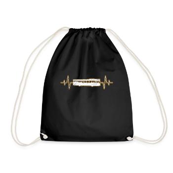 Bus heartbeat - Drawstring Bag - black - Front