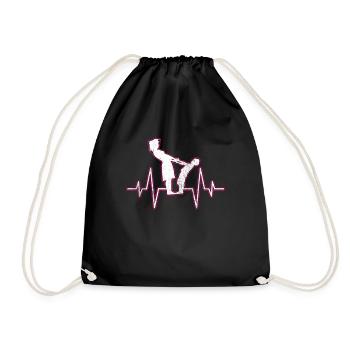 Battement de cœur mère-enfant - Sac de sport léger - noir - Devant