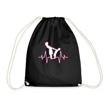 Battement de cœur mère-enfant - Sac de sport léger - noir - Devant