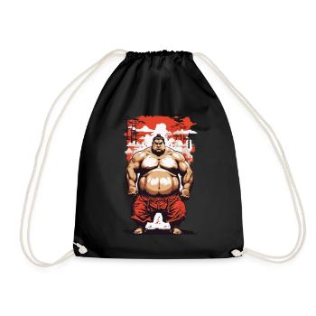 Lutteur de sumo Esthétique des arts martiaux japonais - Sac de sport léger - noir - Devant