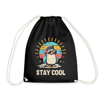 Chilling in style: Penguin Edition - Drawstring Bag - black - Front