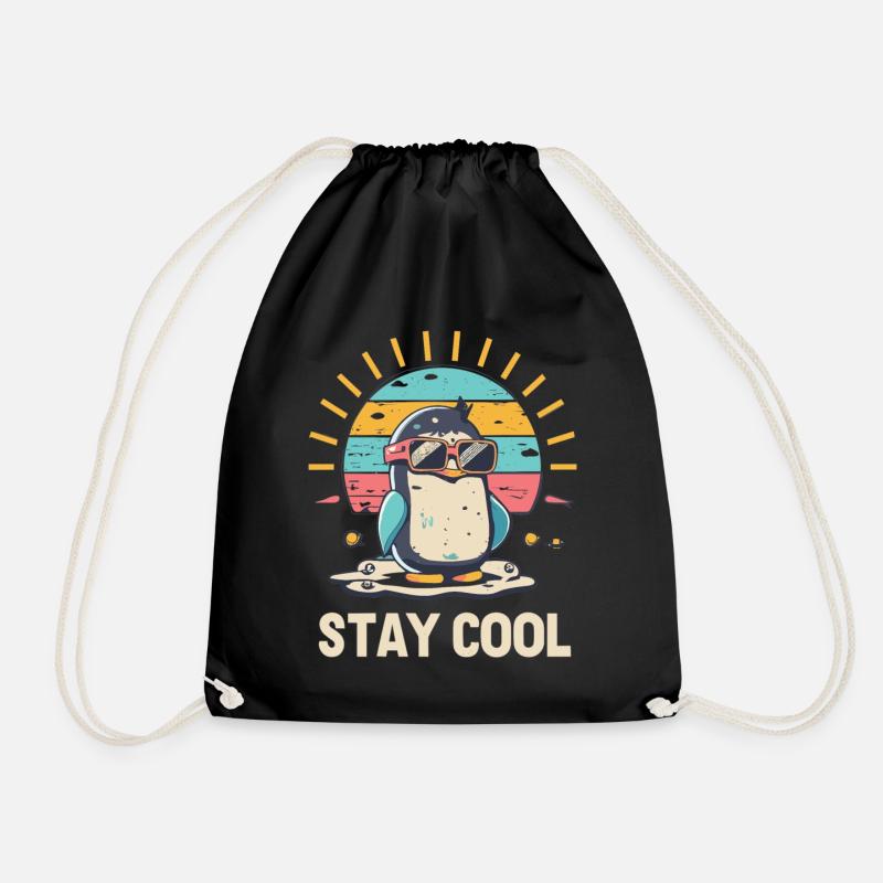 Chillen mit Stil: Pinguin-Edition - Turnbeutel - Schwarz