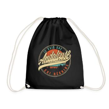 Je Suis Une Andalouse Qui Déchire Humour T Shirt - Drawstring Bag - black - Front