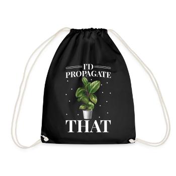 Ficus elastica plant lover that I would - Drawstring Bag - black - Front