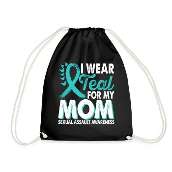 Wear teal for Month of Consciousness - Drawstring Bag - black - Front