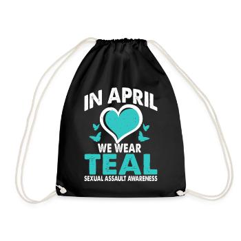 En avril, nous apportons un soutien bleu-vert pour - Sac de sport léger - noir - Devant