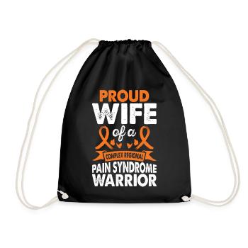 Wife of Crps Warrior Awareness Month Orange - Drawstring Bag - black - Front