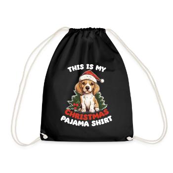 Beagle Noël Pyjamas Chiens - Sac de sport léger - noir - Devant