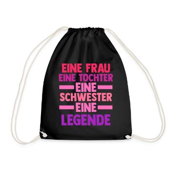 Tochter Schwester - Turnbeutel - Schwarz - Vorne