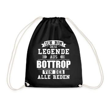Stadt Bottrop Deutschland Legende Spruch - Turnbeutel - Schwarz - Vorne