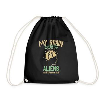 Mon cerveau est composé à 95% d’extraterrestres Conspiration d’OVNI - Sac de sport léger - noir - Devant
