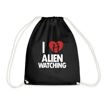 I love Alien Watching Ufo Conspiracy - Drawstring Bag - black - Front
