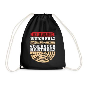 Holzschnitzer Holzschnitzerei - Turnbeutel - Schwarz - Vorne