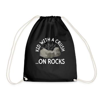 Geologist Children Stone Collector Stones Geology Boy - Drawstring Bag - black - Front