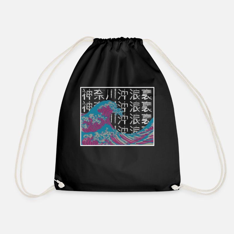Japan Vintage ästhetischer Vaporwave - Turnbeutel - Schwarz