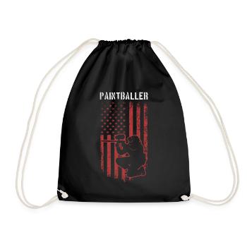 Joueur de paintball Paintballer Paintballer US Flag - Sac de sport léger - noir - Devant