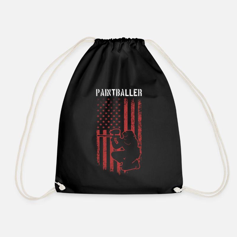 Paintball Player Paintballer Paintballer US Flag - Turnbeutel - Schwarz