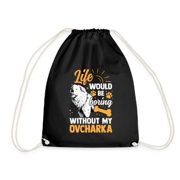 Ennuyeux sans Ovcharka chien caucasien - Sac de sport léger - noir - Devant