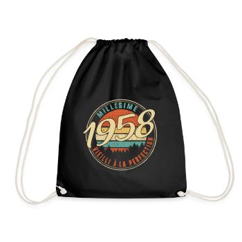 Millésime 1958 Vieilli À La Perfection Humour T - Drawstring Bag - black - Front