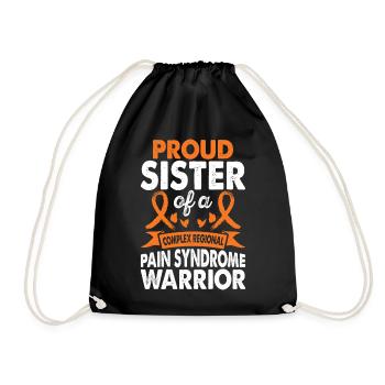 Sister of the Crps Warrior Awareness Month Orange - Drawstring Bag - black - Front