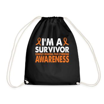 Surviving Crps Awareness Month Orange Ribbon - Drawstring Bag - black - Front