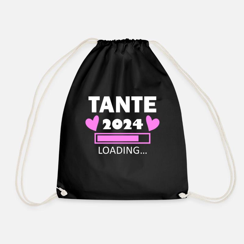 Tante 2024 - Tante werden - Tante loading 2024 - Turnbeutel - Schwarz