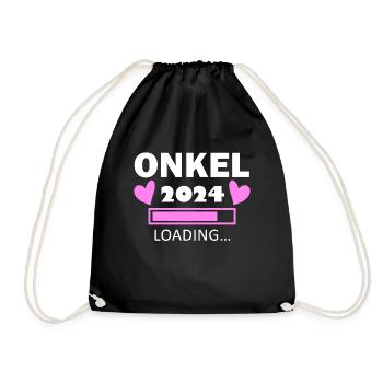 Onkel 2024 - Onkel werden - Onkel loading 2024 - Turnbeutel - Schwarz - Vorne