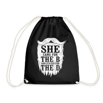 Amoureux de la barbe Homme barbu Elle est venue - Sac de sport léger - noir - Devant