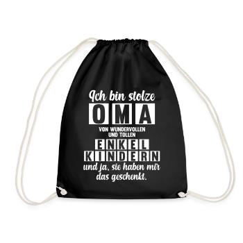 Großmutter Enkelkinder Oma - Turnbeutel - Schwarz - Vorne