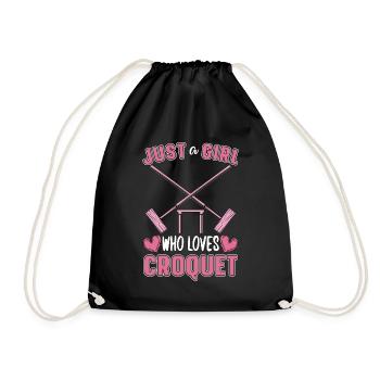 Croquet Just A Girl Who Loves Croquet Outdoor Game - Drawstring Bag - black - Front