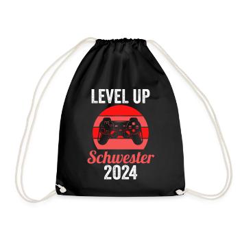 Werdende Schwester 2024 - Turnbeutel - Schwarz - Vorne