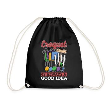 Croquet Is Always A Good Idea Loves Outdoor Game - Drawstring Bag - black - Front
