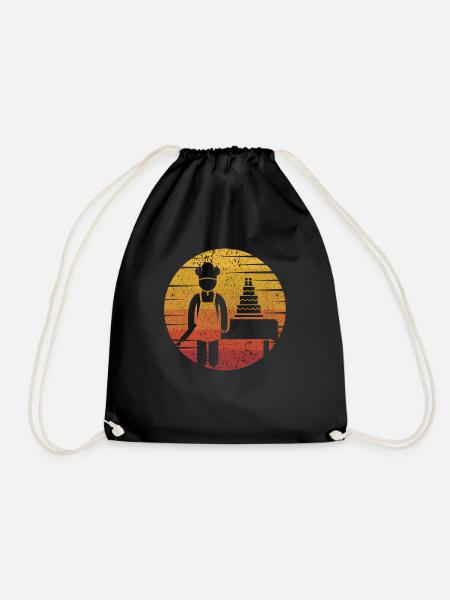 Confiseur de boulangerie rétro amateur boulanger maître boulanger - Sac de sport léger - noir