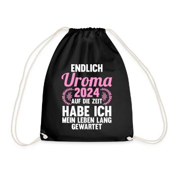 Urgroßmutter 2024 Uroma - Turnbeutel - Schwarz - Vorne