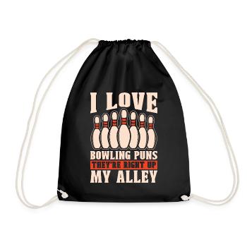 Bowling Alley I Love Bowling Puns They're Ninepins - Turnbeutel - Schwarz - Vorne