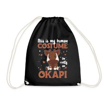 this is my human costume I'm really an okapi - Turnbeutel - Schwarz - Vorne