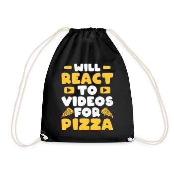 Reaction Streamer Video Reaktion Content Creator - Drawstring Bag - black - Front