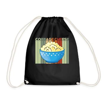Fromage cottage Fromage cottage rétro vintage - Sac de sport léger - noir - Devant