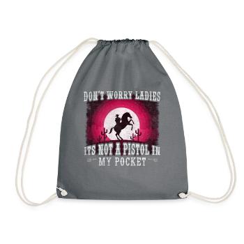 Don't Worry Ladies It's Not A Pistol In My Pocket - Drawstring Bag - grey - Front