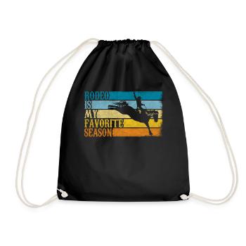 Rodeo Is My Favorite Season Retro Rodeo Cowboy - Turnbeutel - Schwarz - Vorne