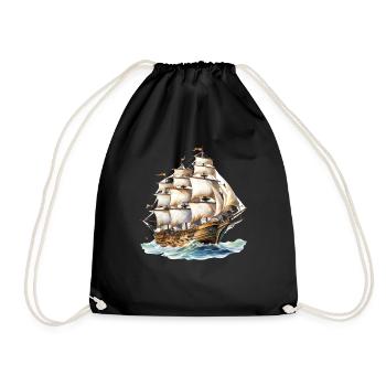 Segeln Segelschiff Segelboot für einen Segler, - Turnbeutel - Schwarz - Vorne