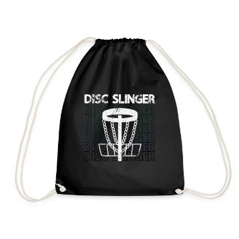 Flying Disc Slinger Frisbee Player Disc Golfing - Drawstring Bag - black - Front