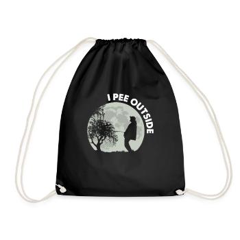 I Pee Outside I Pee Outdoor - Turnbeutel - Schwarz - Vorne