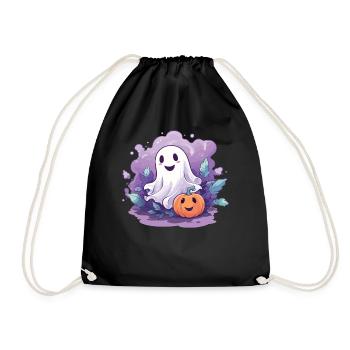 Halloween groovy Geist Hippie Kürbis Vintage - Turnbeutel - Schwarz - Vorne