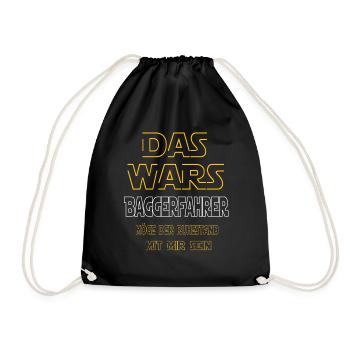 Rente Baggerfahrer Rente Geschenk - Turnbeutel - Schwarz - Vorne