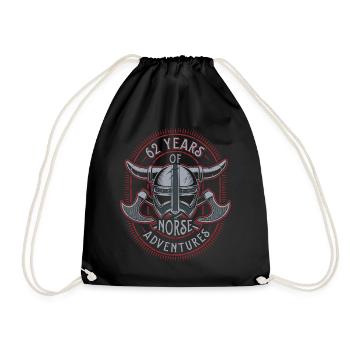 62 ans d’aventures nordiques - 62e anniversaire - Sac de sport léger - noir - Devant