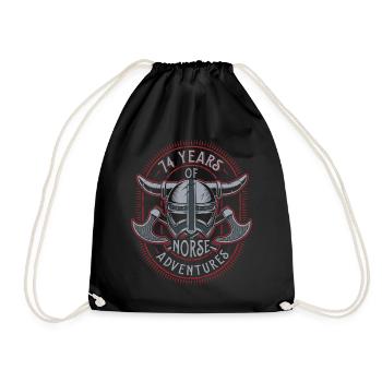 74 ans d’aventures nordiques - 74e anniversaire - Sac de sport léger - noir - Devant