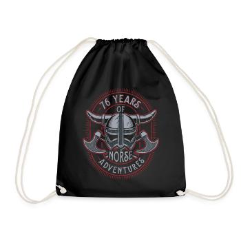 76 ans d’aventures nordiques - 76e anniversaire - Sac de sport léger - noir - Devant