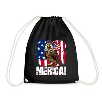 4. Juli Weißkopfseeadler Stirnband Merica Flagge - Turnbeutel - Schwarz - Vorne